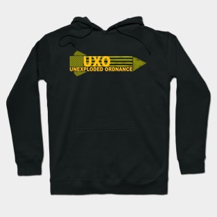 UXO Rocket, yellow and olive drab. Hoodie